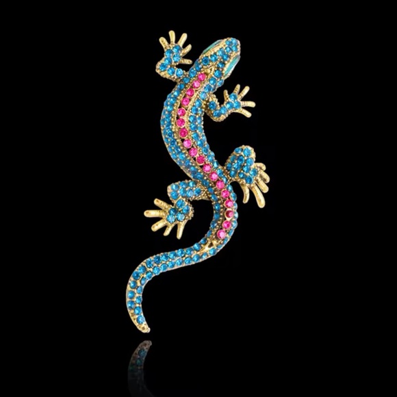 Aime - Elegant Lizard Brooch With Colorful Stones. NWT - Picture 5 of 8